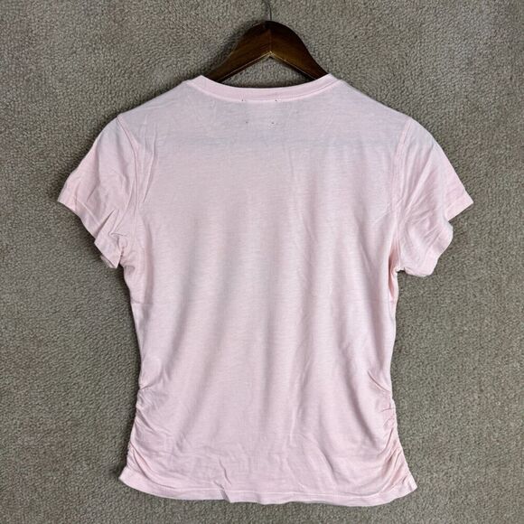 Carbon38 Tee-Shirt Womens Size Small Lotus Ruched Short Sleeve Crew Cotton Modal - Picture 10 of 11